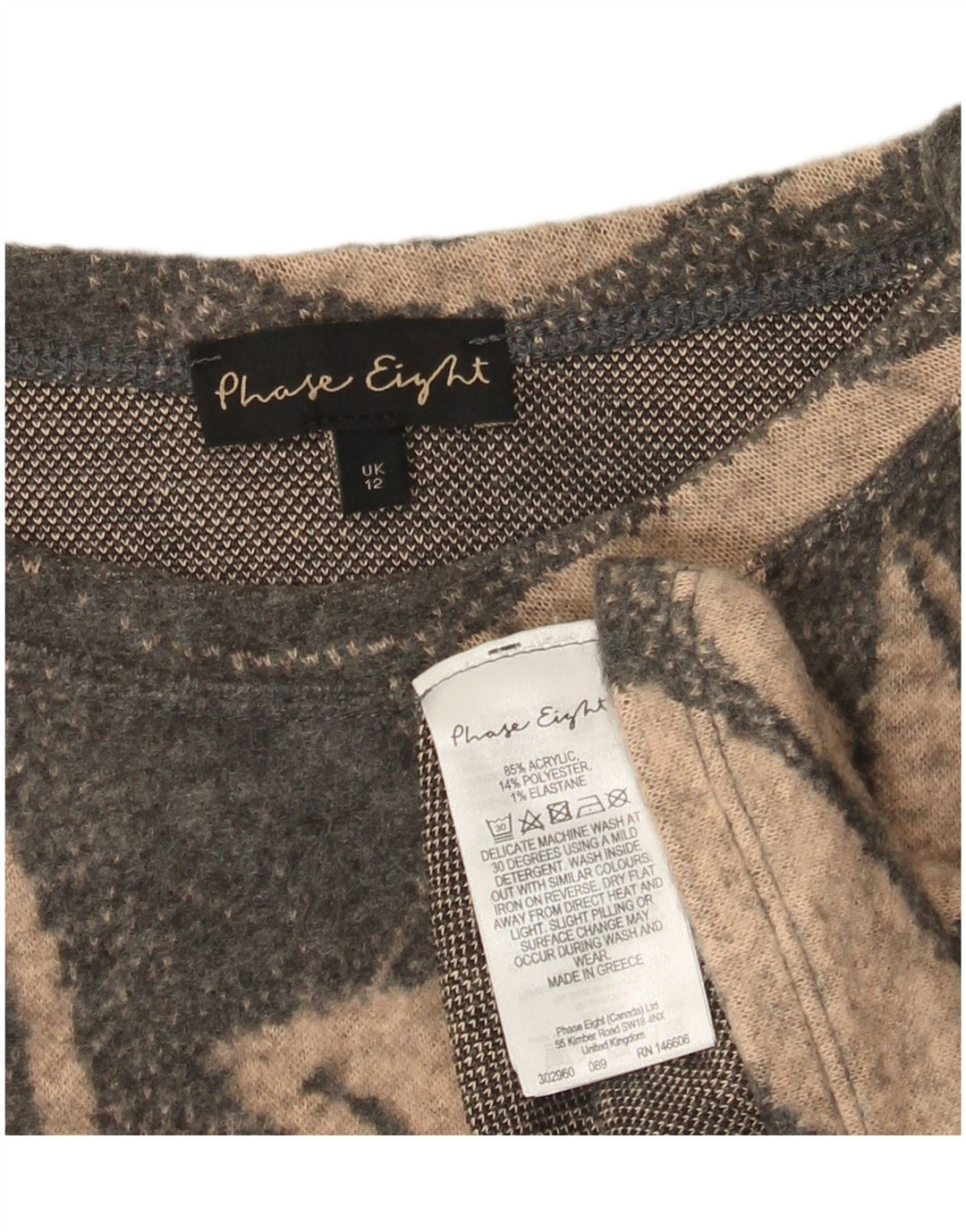 Maglione da donna Phase Eight con scollo a barca a pipistrello UK 12 Grigio medio