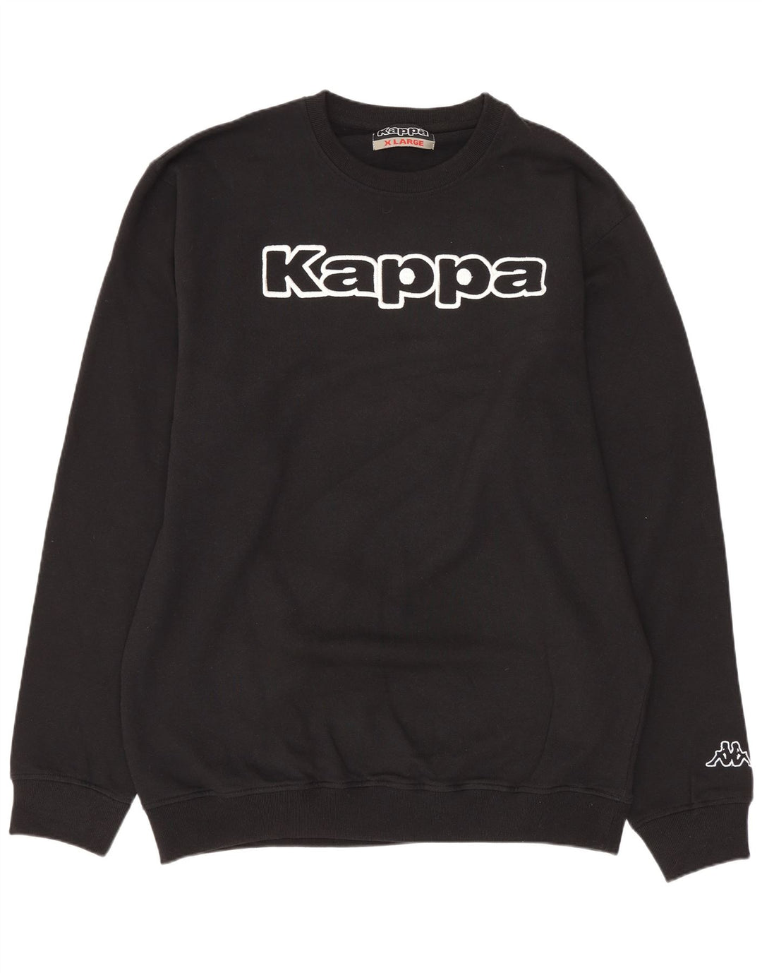 Kappa Mens Graphic Sweatshirt Jumper XL Black Cotton
