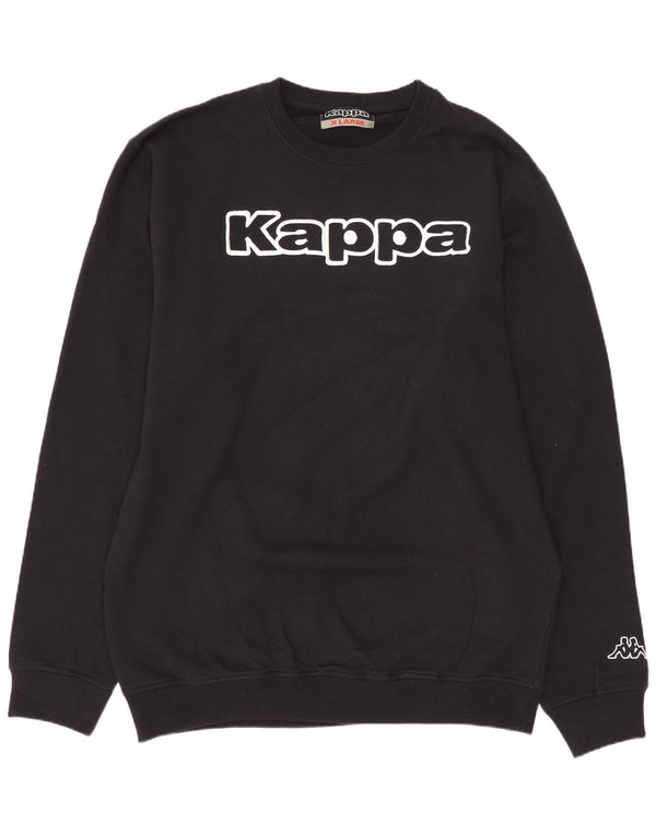 Kappa Mens Graphic Sweatshirt Jumper XL Black Cotton