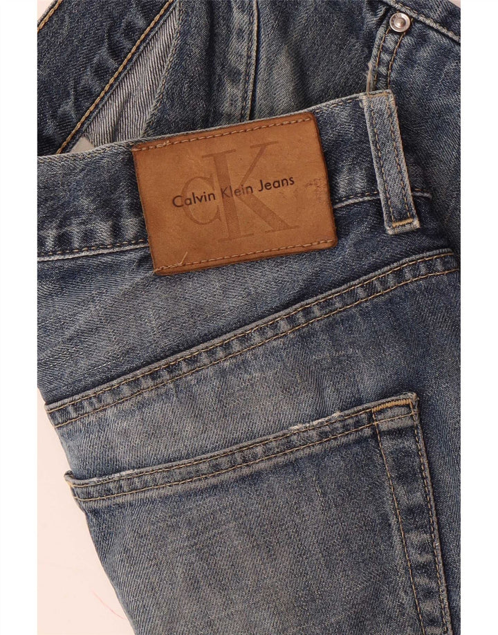 Calvin Klein Mens Distressed Straight Jeans W32 L34 Blue