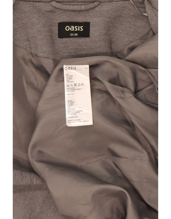 Oasis Womens Open Blazer Jacket UK 12 Medium Grey Polyester