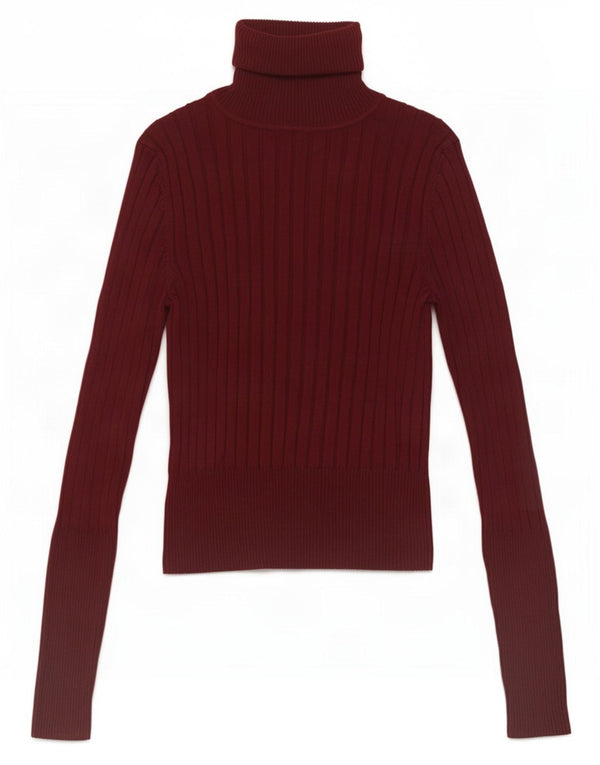 Zara Mujer Crop Top Manga Larga UK 42 Medium Borgoña