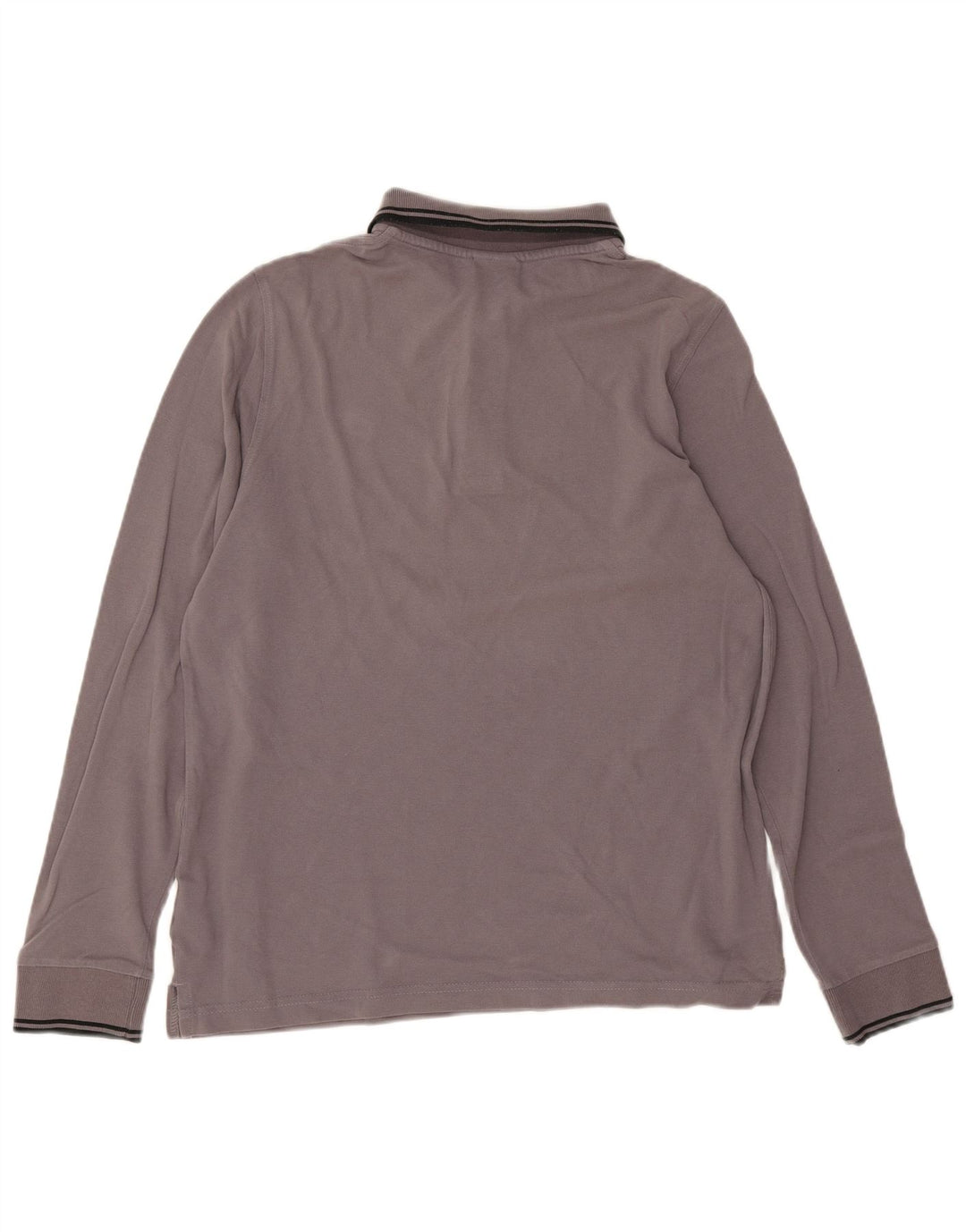 Lotto Mens Long Sleeve Polo Shirt Small Grey Cotton