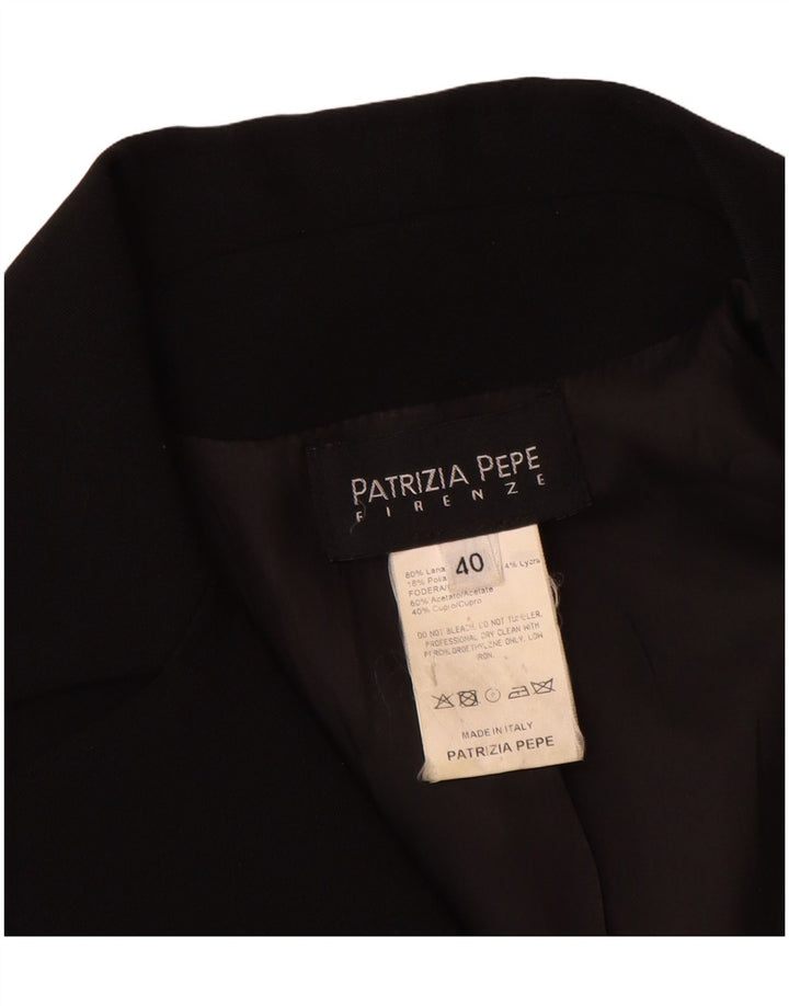 Giacca Blazer 1 Bottone Donna Patrizia Pepe IT 40 Small Nera Lana