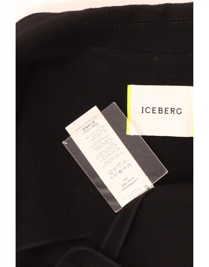 Iceberg Womens Loose Fit Double Breasted Blazer Jacket IT 40 Small Black