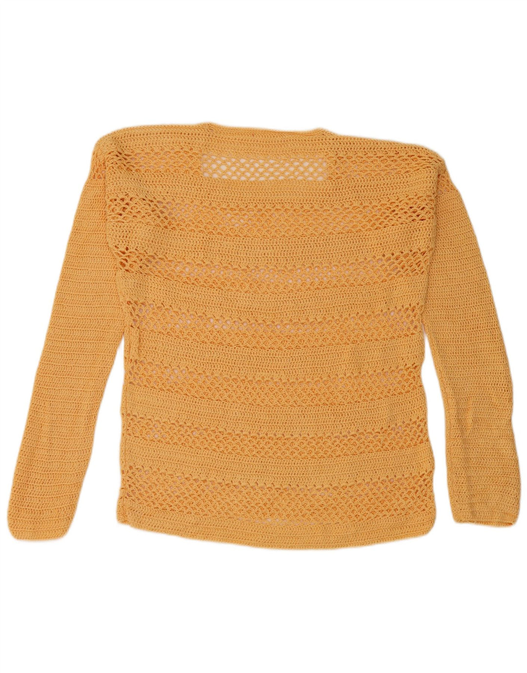 Vintage Womens Crochet Blouse Top UK 14 Large Yellow