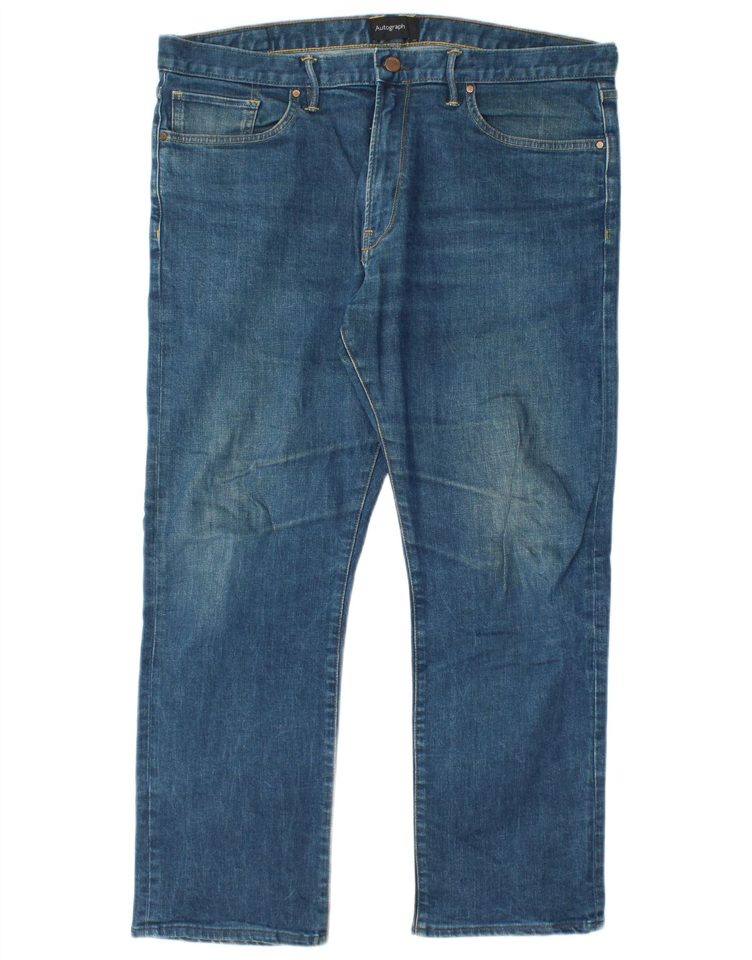 Marks & Spencer Mens Autograph Straight Jeans W36 L27 Blue Cotton