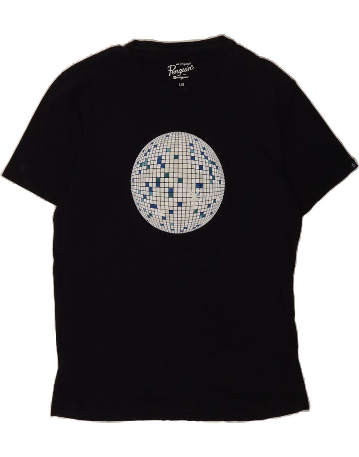 PENGUIN Mens Graphic T-Shirt Top Large Black Cotton Vintage Penguin and Second-Hand Penguin from Messina Hembry 