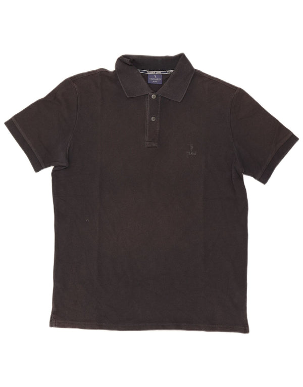Trussardi Jeans Mens Polo Shirt XL Black Cotton