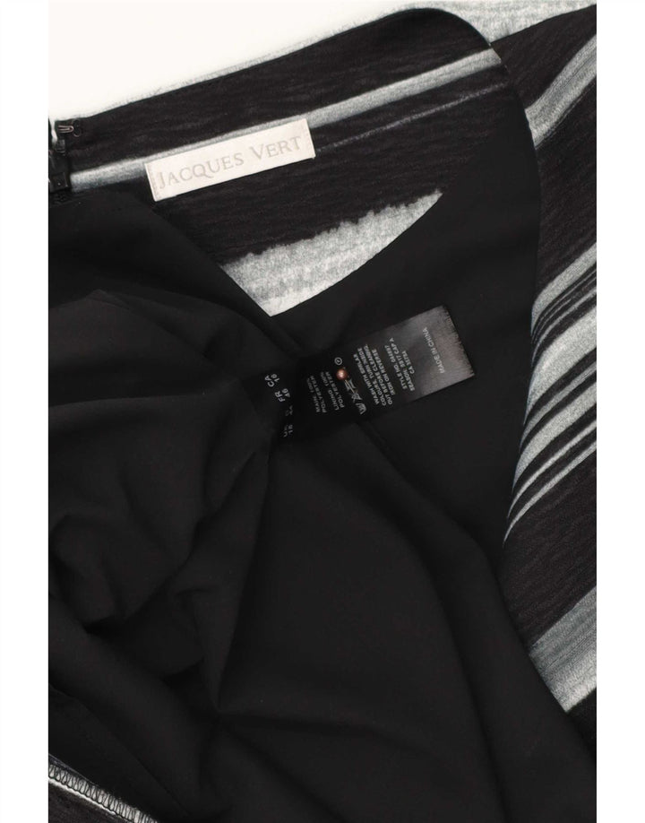 Jaques Vert Dame Skede Kjole UK 18 XL Sort Stribet Polyester