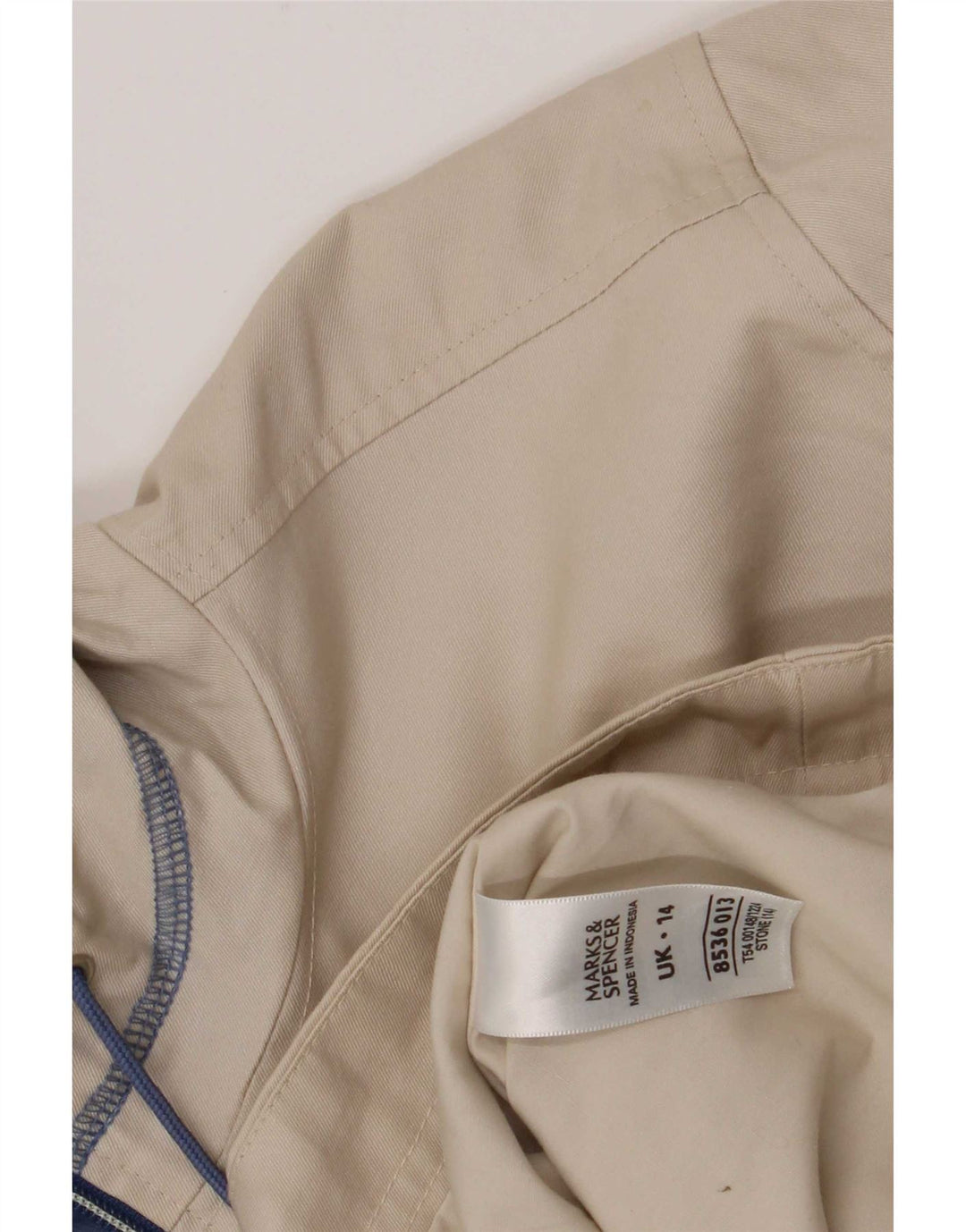 Giubbotto bomber con cappuccio da donna Marks & Spencer UK 14 grande cotone beige