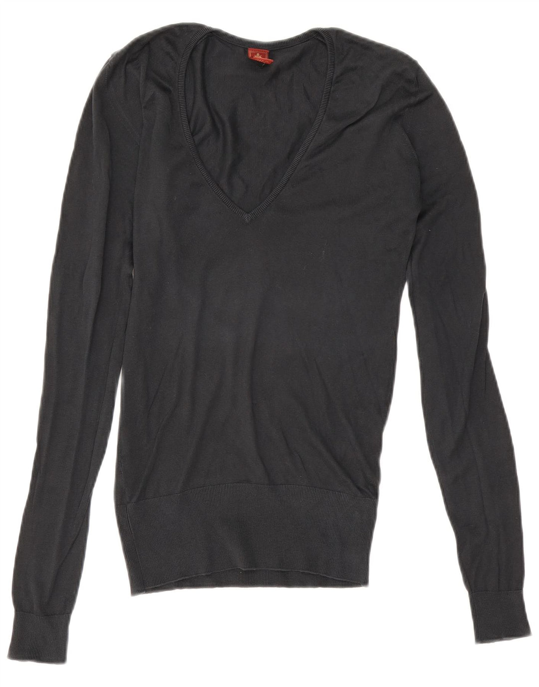 Dondup Womens V-Neck Jumper Sweater UK 10 Small Black
