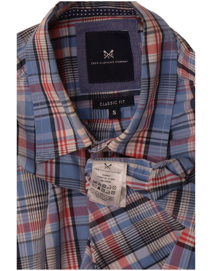 Crew Clothing Mens Classic Fit Shirt Small Blue Check Cotton