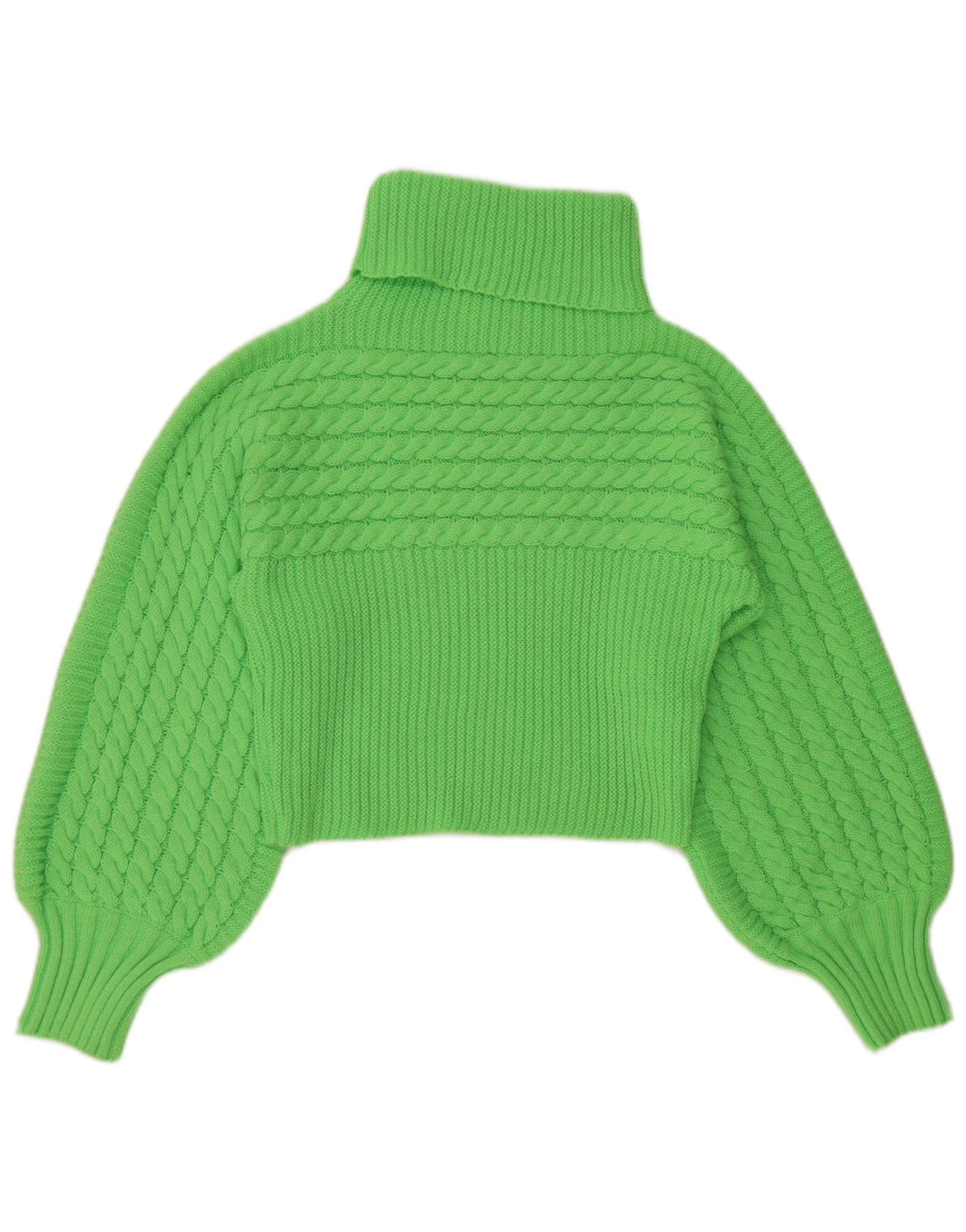 SHEIN Damen Crop Rollkragenpullover Pullover UK 12 Mittelgrün Polyester
