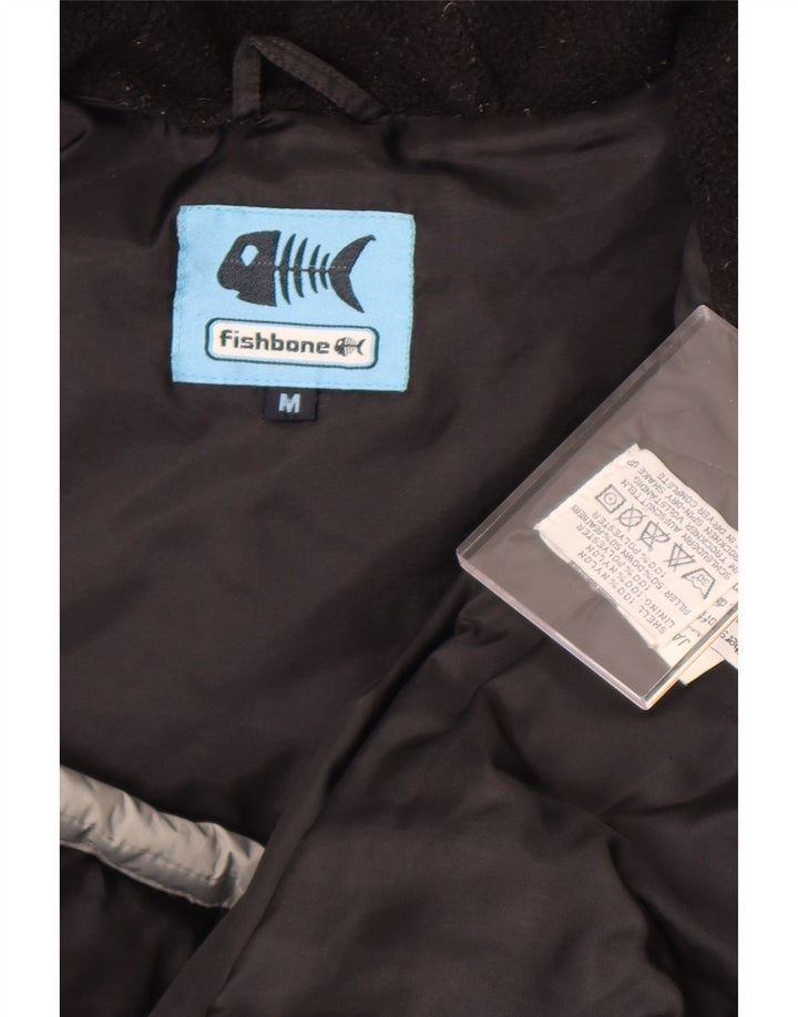 Fishbone Chaqueta acolchada con capucha para hombre ES 38 Nylon color block gris medio