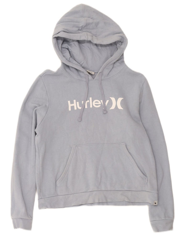 Hurley Dame Grafisk Hoodie Jumper UK 10 Small Blue Cotton