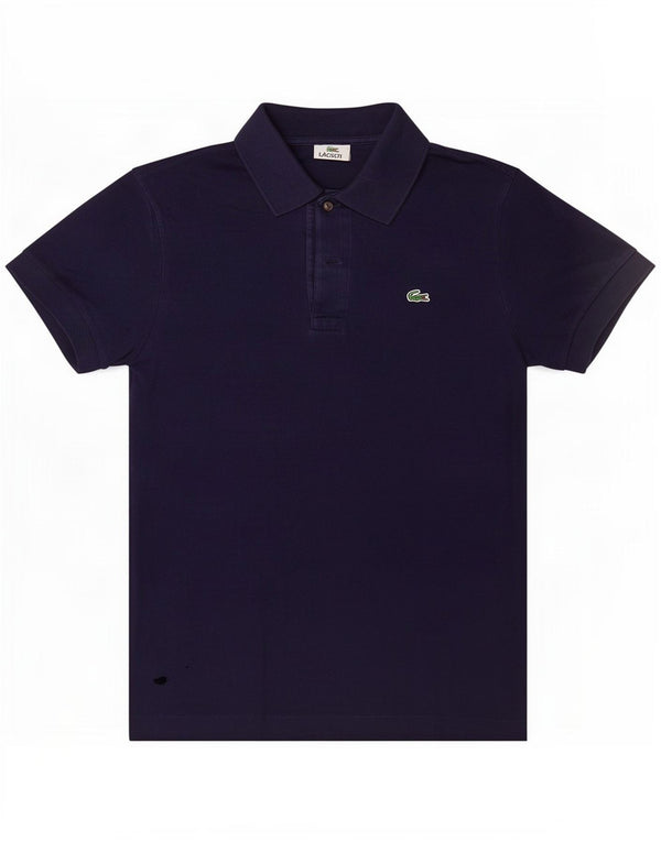 Lacoste Mens Polo Shirt Size 4 Medium Navy Blue Cotton