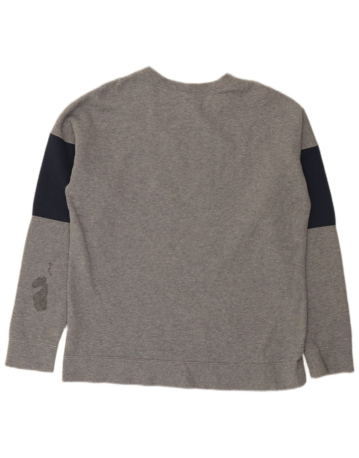 Nike Mens Graphic Sweatshirt Jumper Large Grey Colourblock Cotton