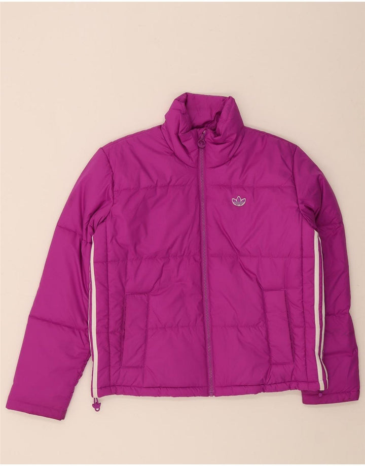 Adidas Dame Oversized Polstret Jakke UK 10 Lille Lilla Polyester