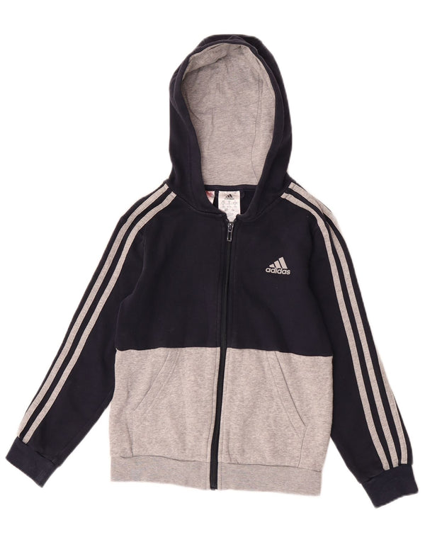 Adidas Boys πουλόβερ με κουκούλα με φερμουάρ 9-10 ετών, μπλε ναυτικό, βαμβακερό