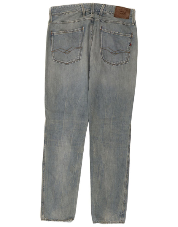 Replay Jeans Anbass Slim da Uomo W34 L34 Cotone Blu