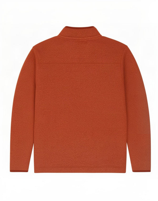 Weird Fish Sweat-shirt col zippé pour homme XL Marron moucheté Polyester