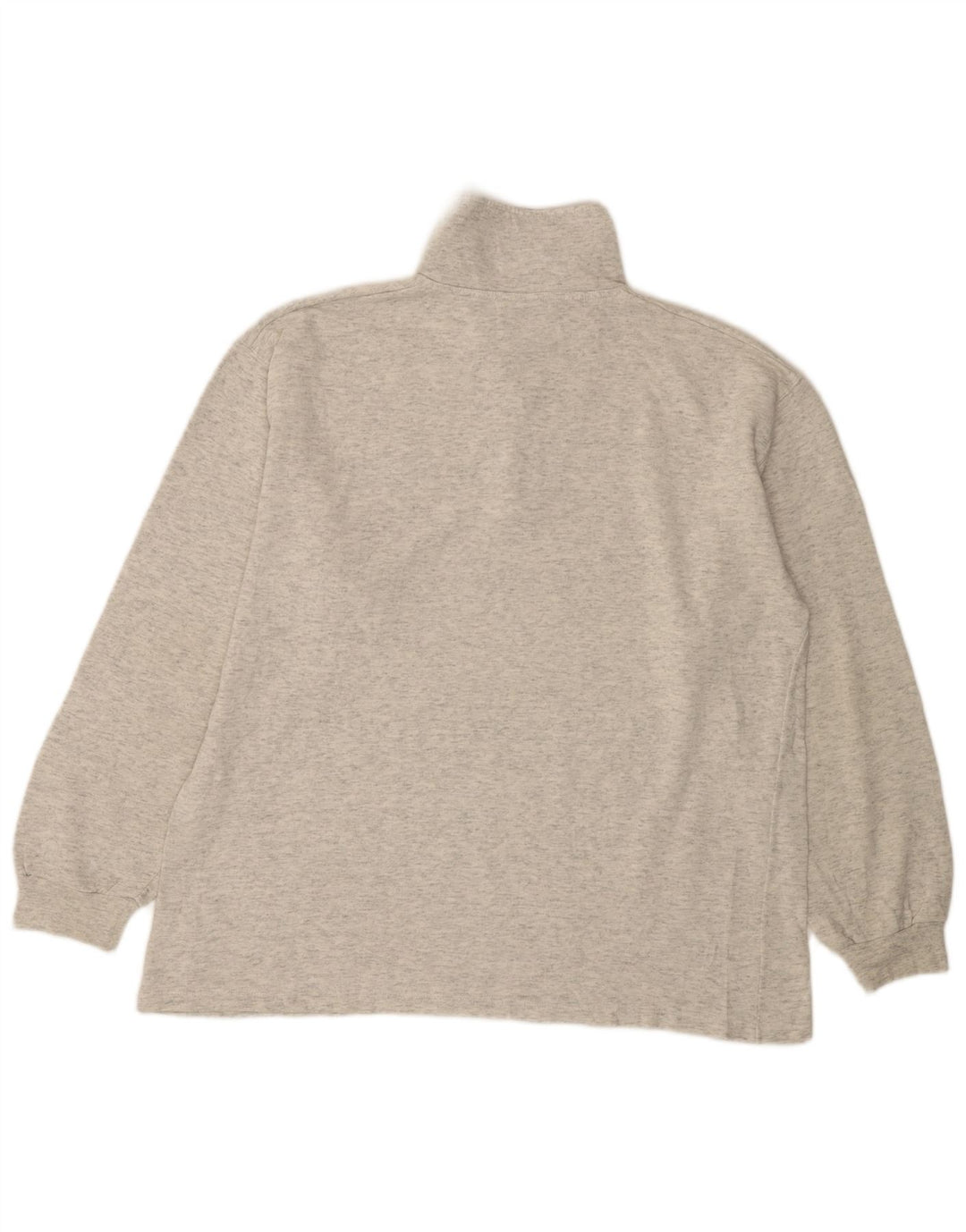 Felpa ASICS da uomo con collo con zip grafica, maglione grande, cotone grigio