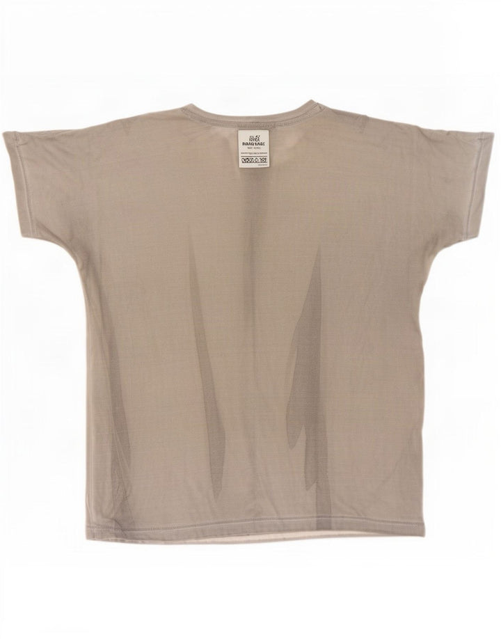 T-shirt grafica da uomo Diesel Top grande in cotone grigio