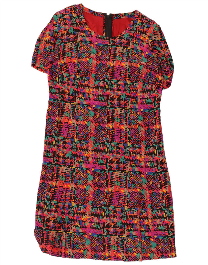 Vintage Womens Sheath Dress UK 14 Medium Multicoloured Spotted