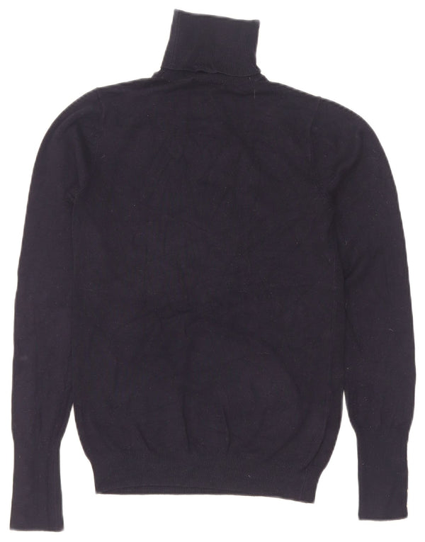 Pulover cu gât rulat Zara pentru femei UK 8 Mic Bleumarin
