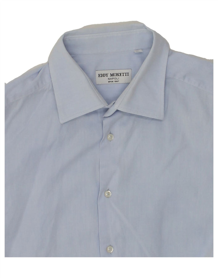 EDDY MONETTI Mens Shirt UK 16  41 Large Blue Vintage Eddy Monetti and Second-Hand Eddy Monetti from Messina Hembry 