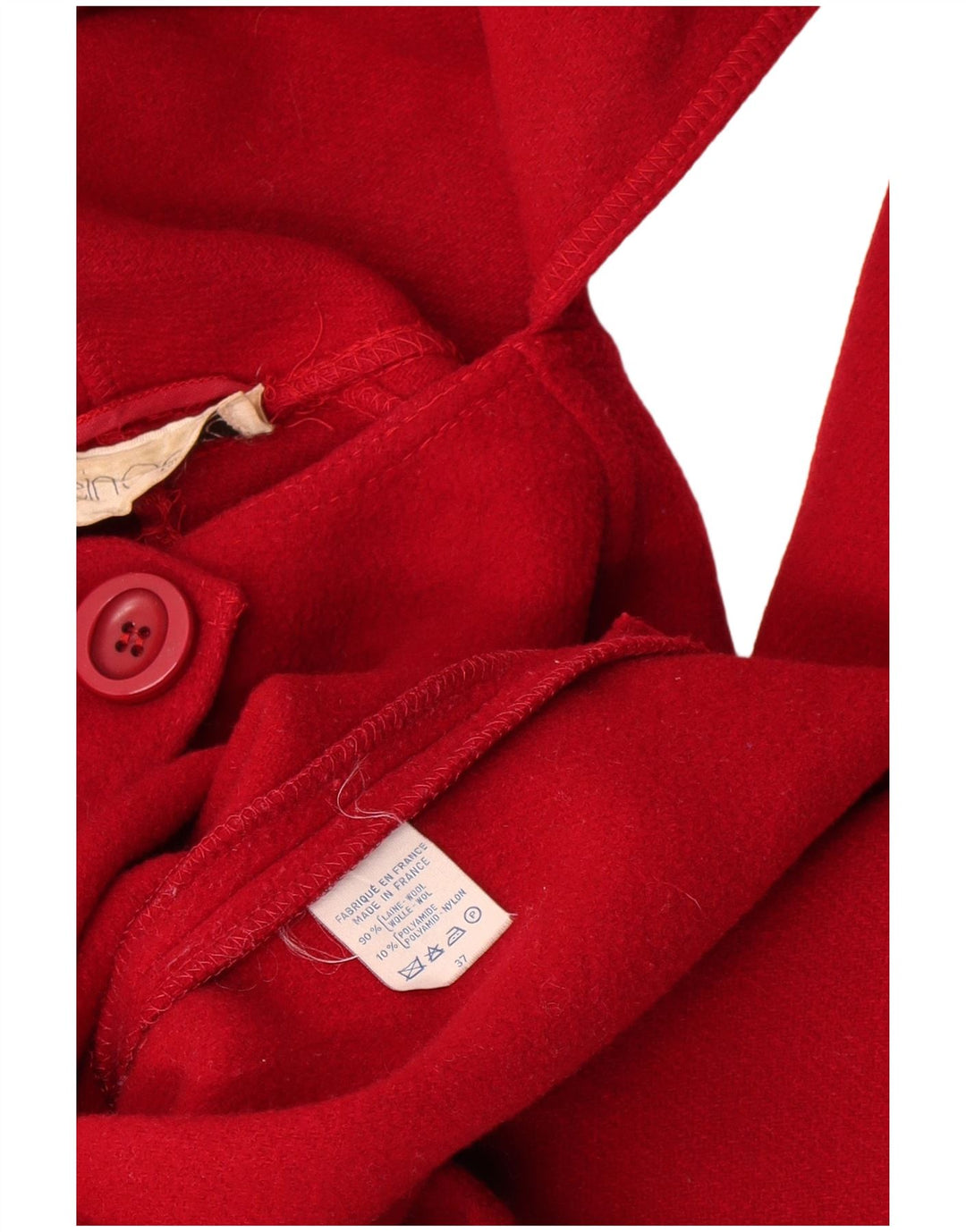 Soprabito vintage da donna con cravatta sul davanti UK 18 XL in lana rossa
