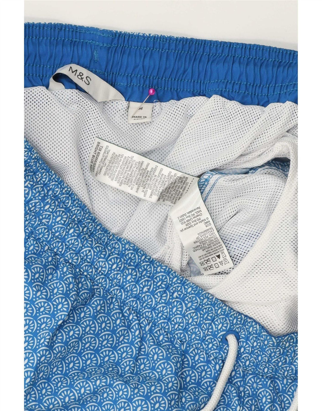 Marks & Spencer Badeshorts til mænd Medium Blue Floral Polyester