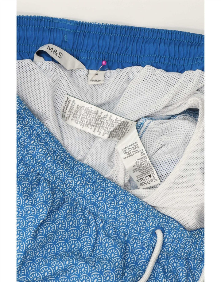 Marks & Spencer Badeshorts til mænd Medium Blue Floral Polyester