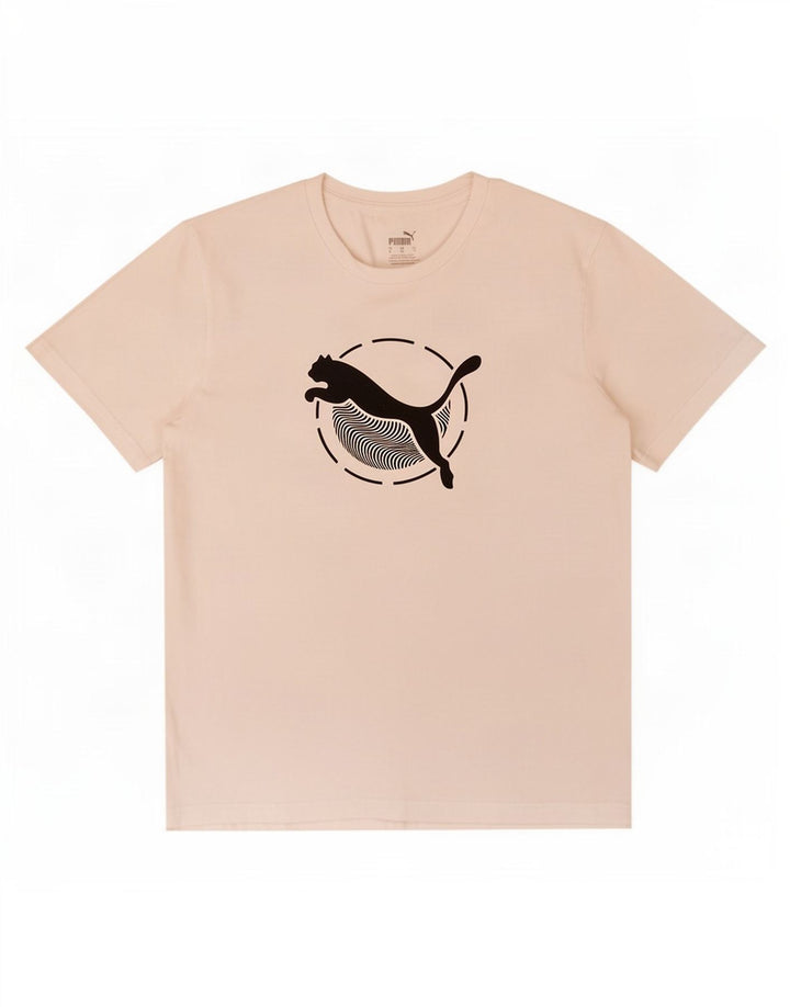Puma Mens Graphic T-Shirt Top Medium White Cotton