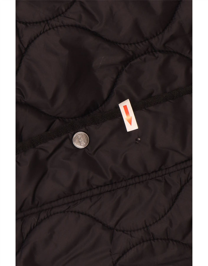 Dkny Womens Oversized Hooded Quilted Overcoat UK 10 Small Black Nylon