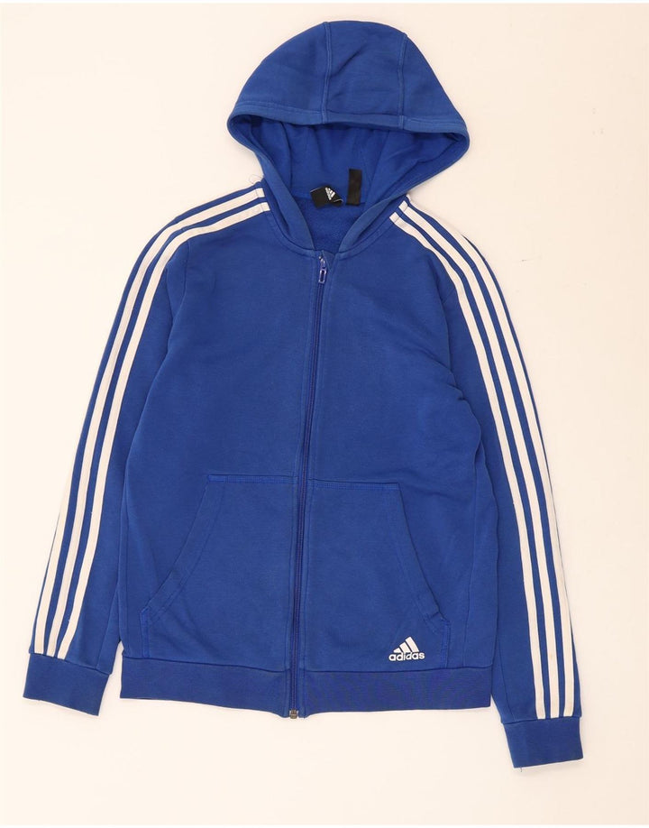 Adidas Boys Zip Hoodie Sweater 13-14 Years Blue