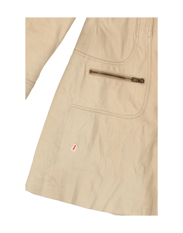CONBIPEL Womens Leather Coat IT 44 Medium Beige Leather Vintage Conbipel and Second-Hand Conbipel from Messina Hembry 