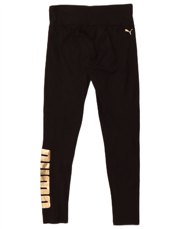 Puma Womens Graphic Leggings UK 12 Medium Black
