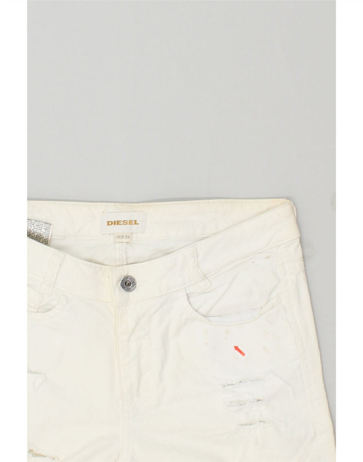 DIESEL Womens Distressed Slim Jeans W25 L30  White Vintage Diesel and Second-Hand Diesel from Messina Hembry 