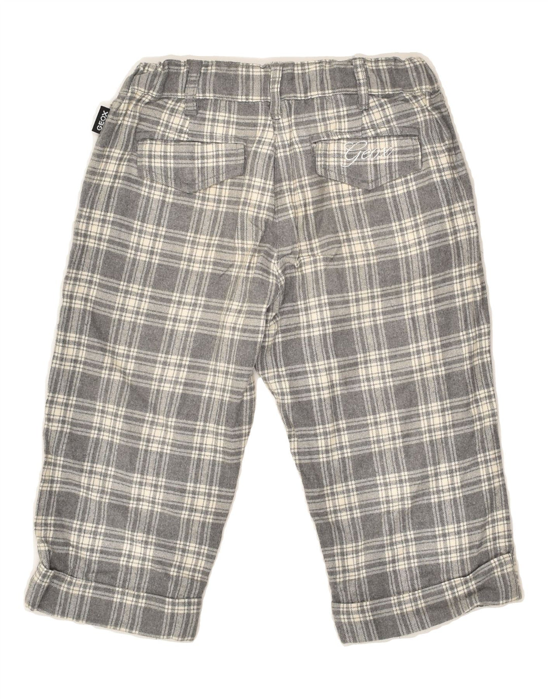 GEOX Boys Casual Shorts 7-8 Years W24  Grey Check Cotton | Vintage Geox | Thrift | Second-Hand Geox | Used Clothing | Messina Hembry 