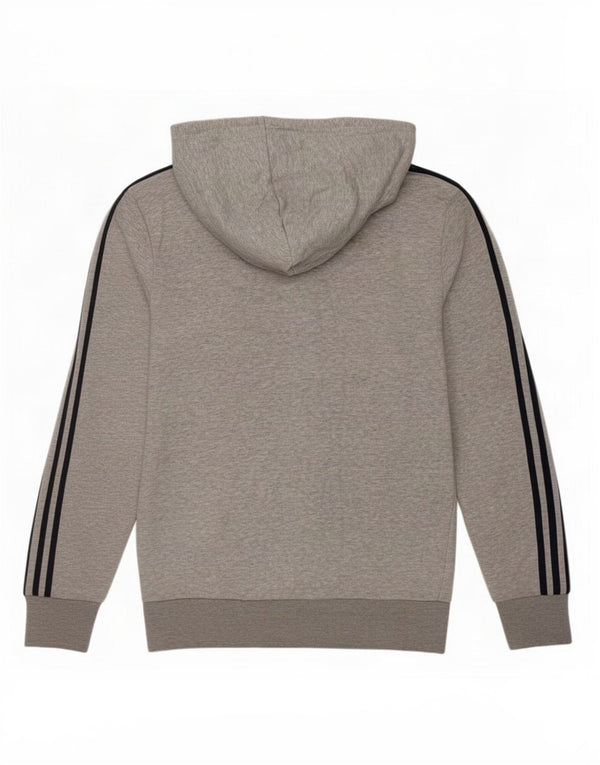Adidas Mens Zip Hoodie Sweater Small Grey Flecked Cotton