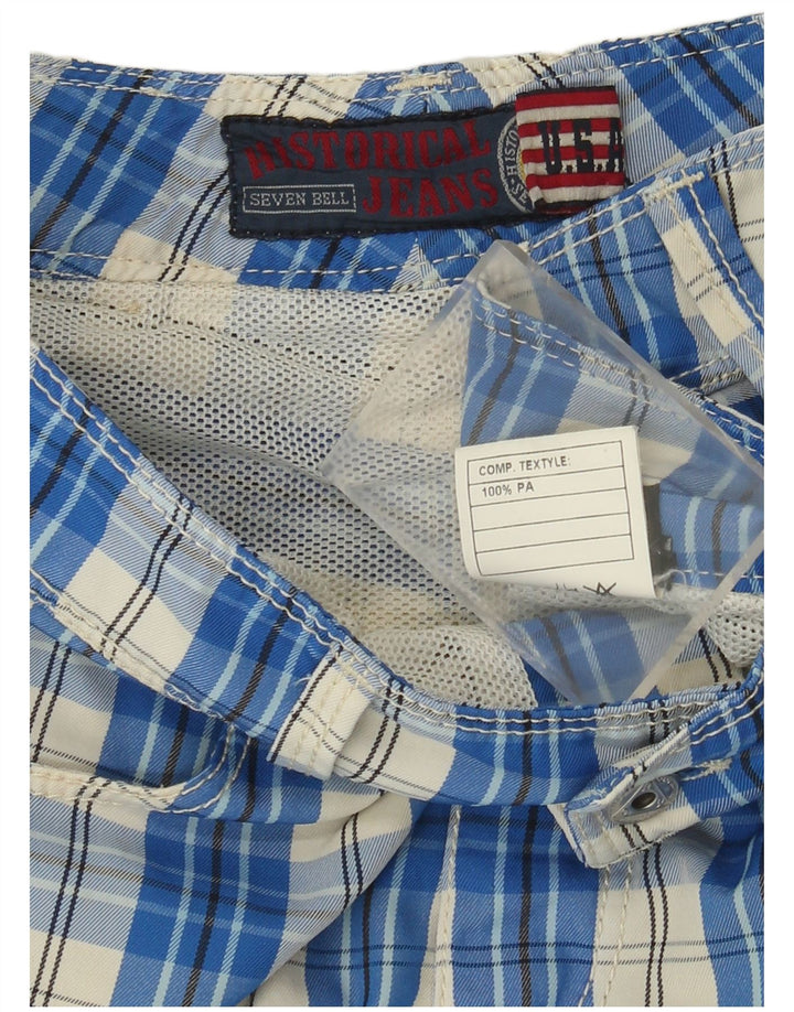 Pantaloncini casual da donna Roy Rogers IT 44 Medium W30 Poliammide a quadri blu