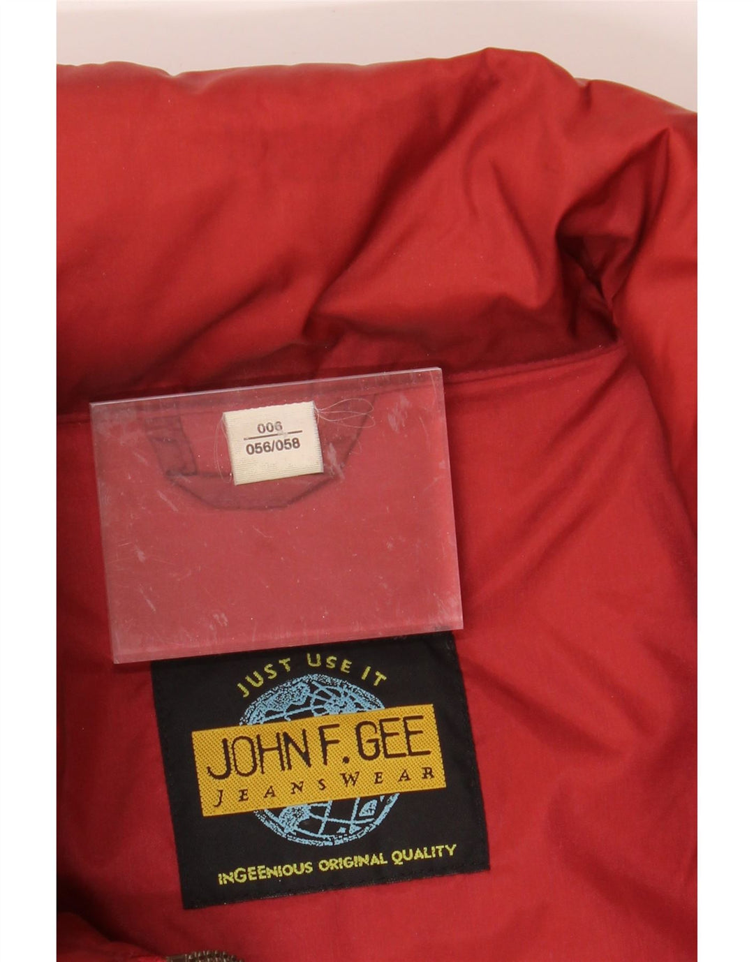 JOHN F GEE Mens Padded Jacket IT 56/58 3XL Red Nylon Vintage John F Gee and Second-Hand John F Gee from Messina Hembry 