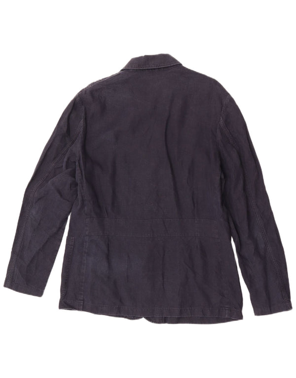 Massimo Dutti Veste utilitaire pour homme UK 40 Large Bleu Marine Lin