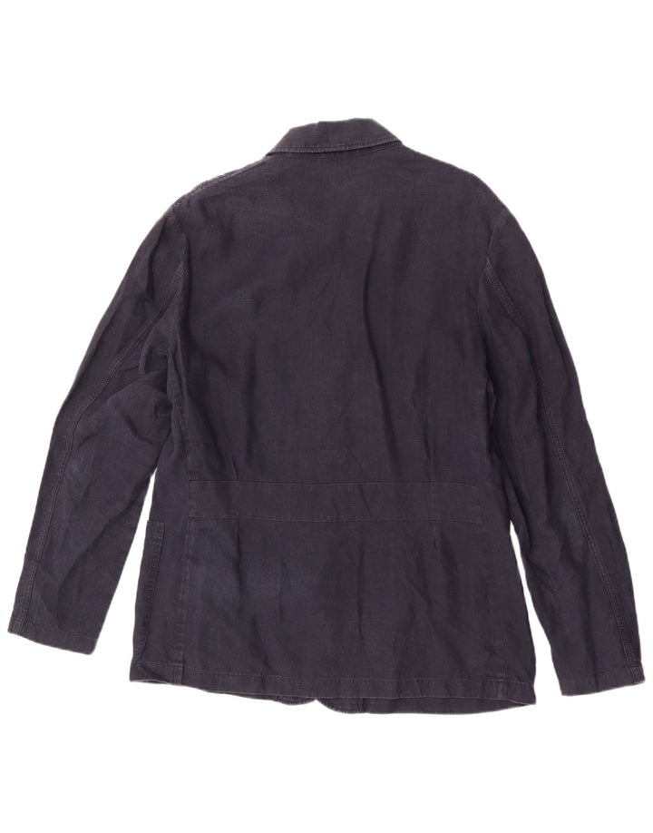 Massimo Dutti Veste utilitaire pour homme UK 40 Large Bleu Marine Lin