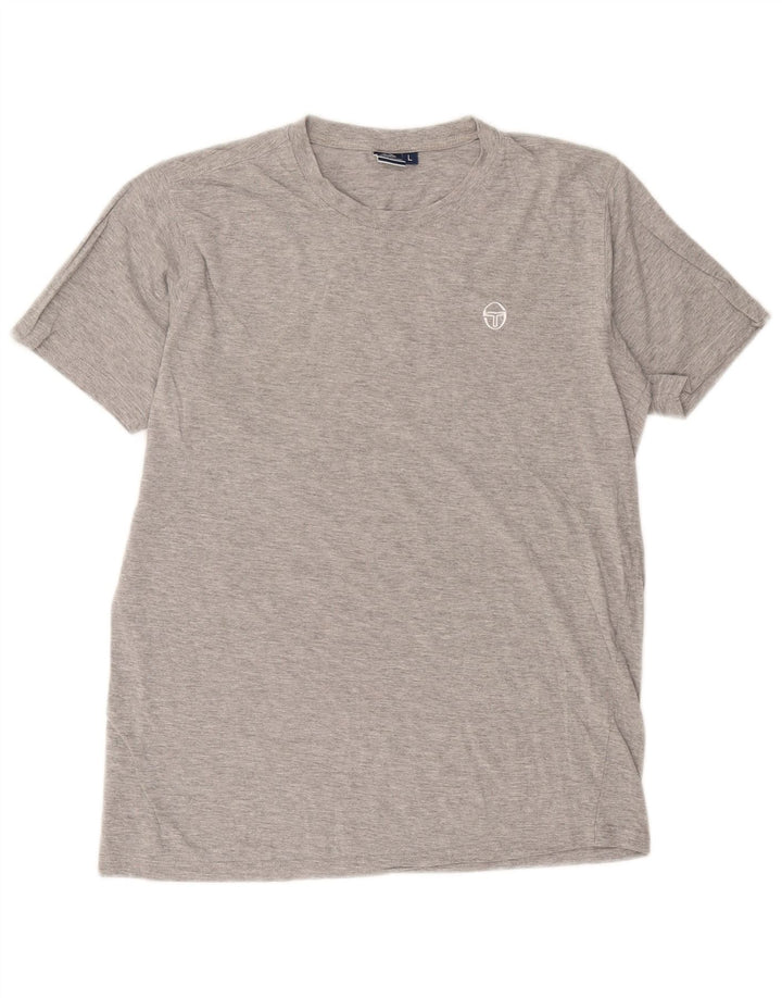 Sergio Tacchini Mens T-Shirt Top Large Grey Flecked