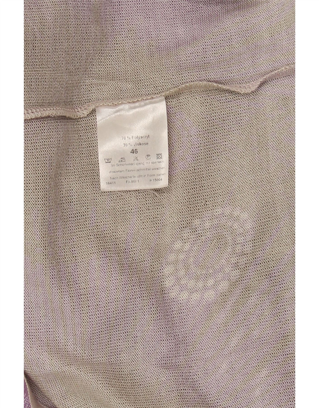 VINTAGE Womens Abstract Pattern Polo Shirt IT 46 Large Purple Polyacrylic Vintage Vintage and Second-Hand Vintage from Messina Hembry 