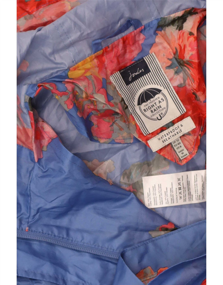 Joules Γυναικείο Αδιάβροχο με κουκούλα UK 12 Medium Blue Floral Polyester