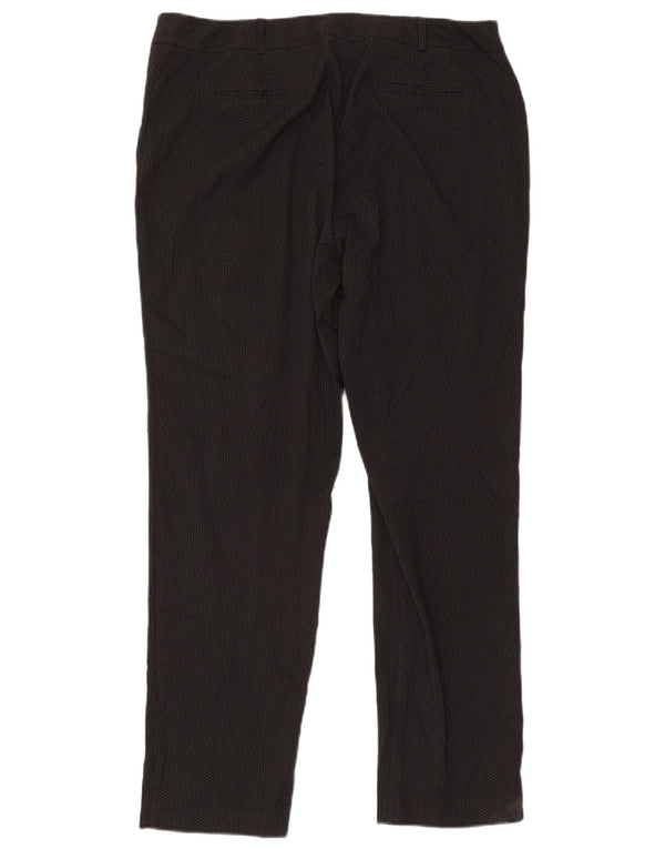 M&Co Womens Straight Suit Trousers UK 16 Large W36 L30 Black Spotted